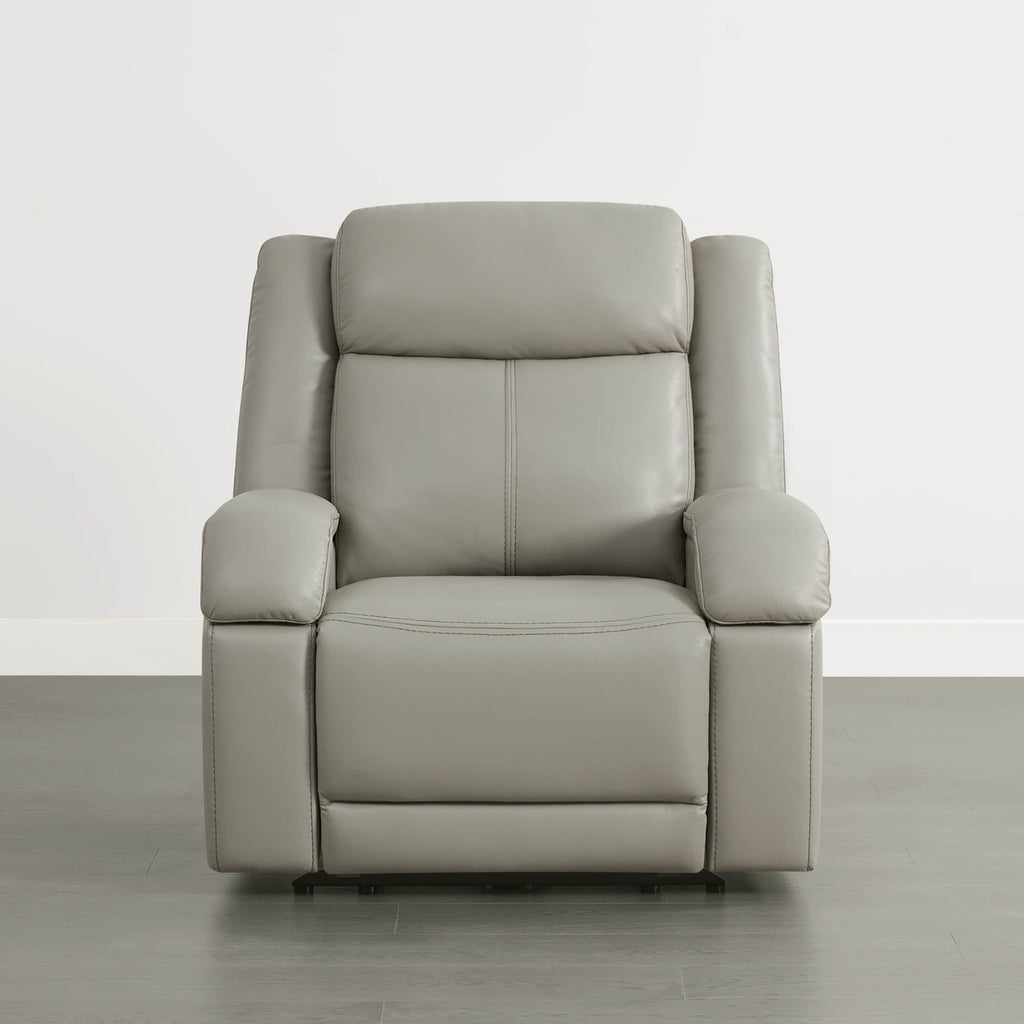 Isaac Genuine Leather Wall Hugger Power Recliner with Power Headrest