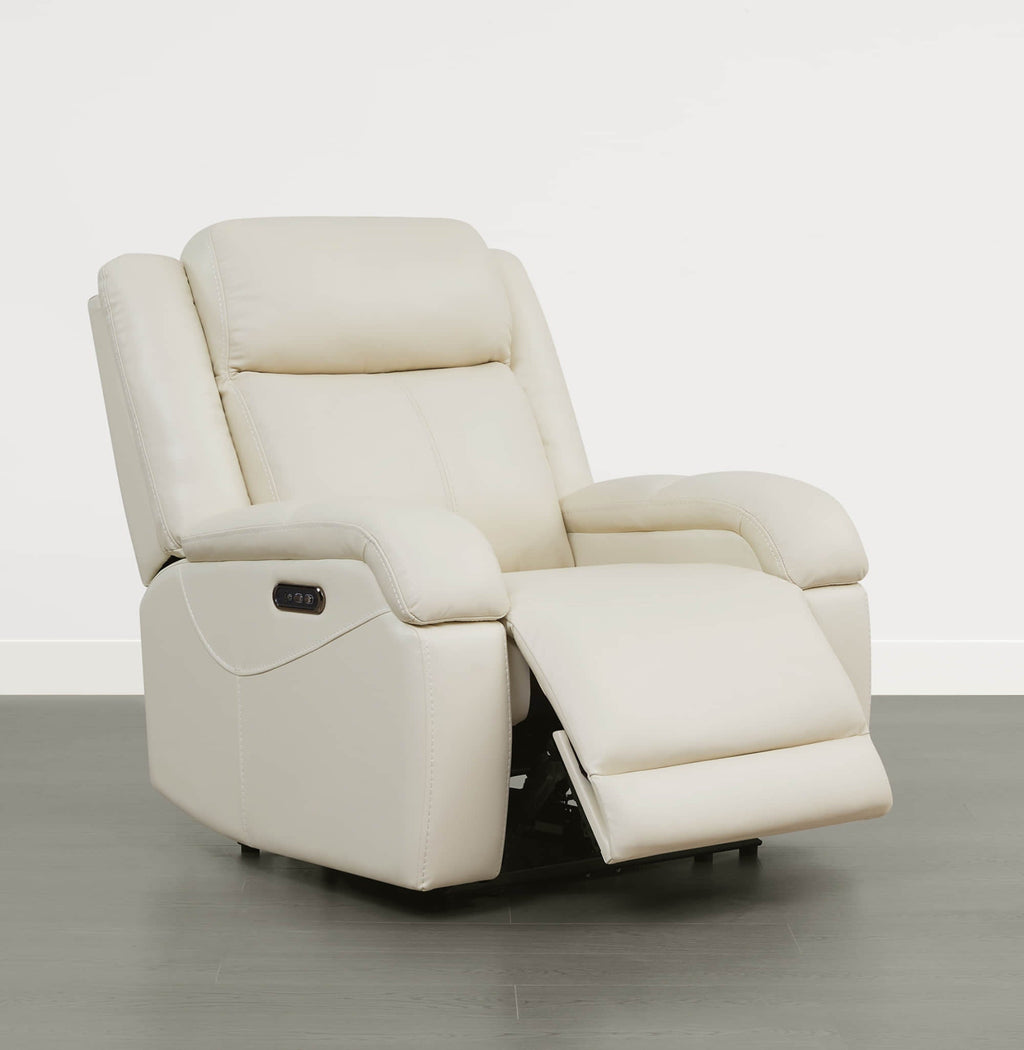 Isaac Genuine Leather Wall Hugger Power Recliner with Power Headrest