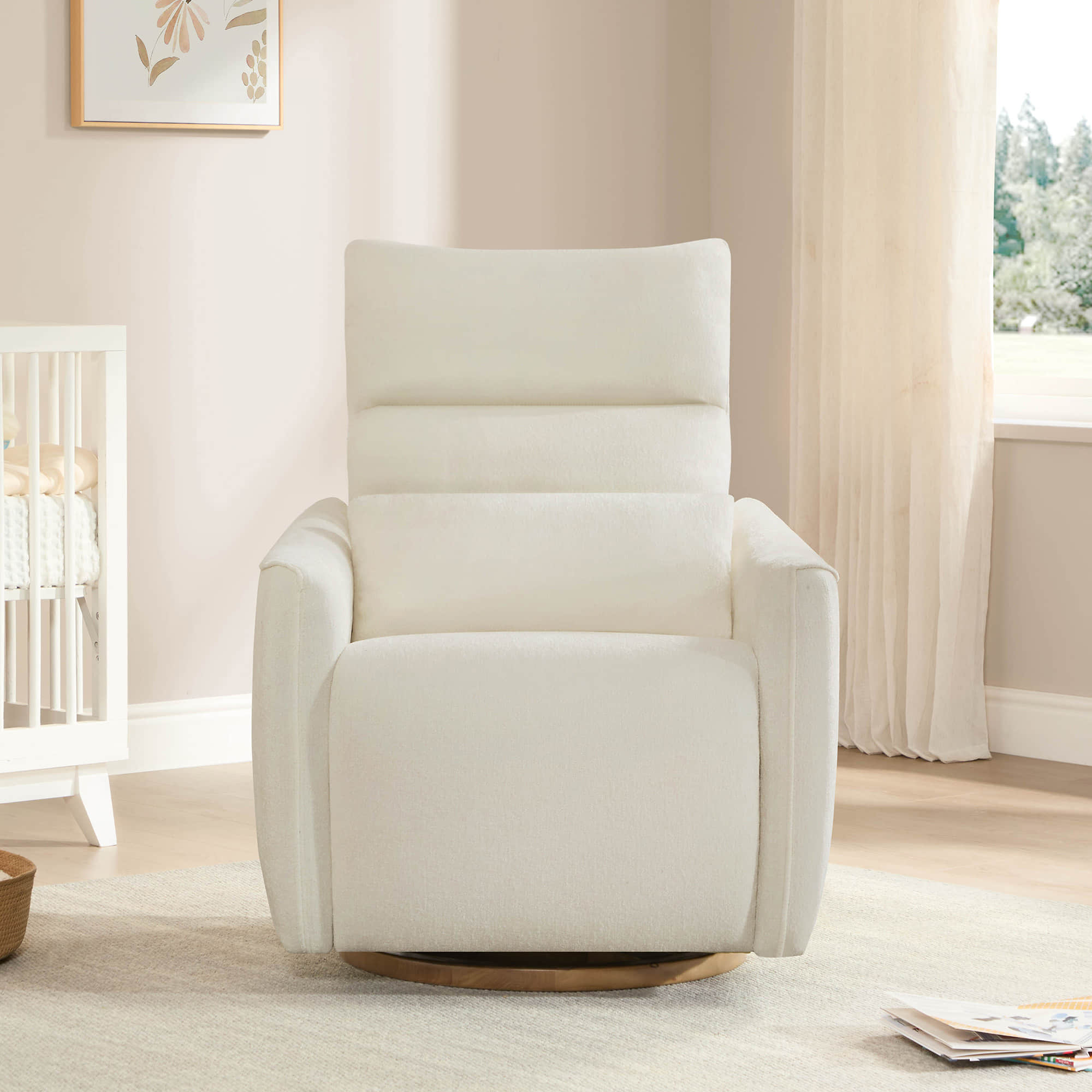 Janice Power Swivel Nursery Glider Recliner with Power Headrest