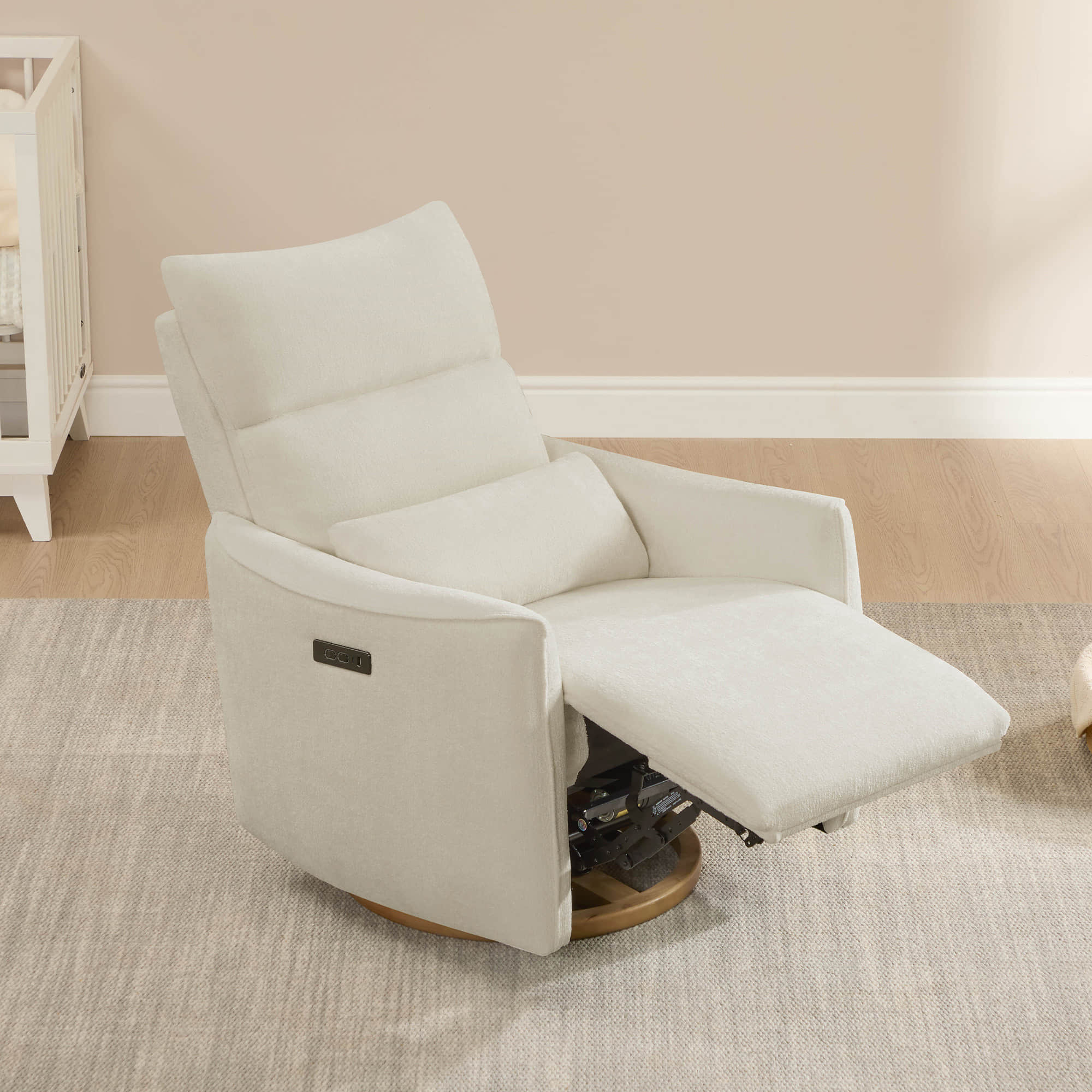 Janice Power Swivel Nursery Glider Recliner with Power Headrest