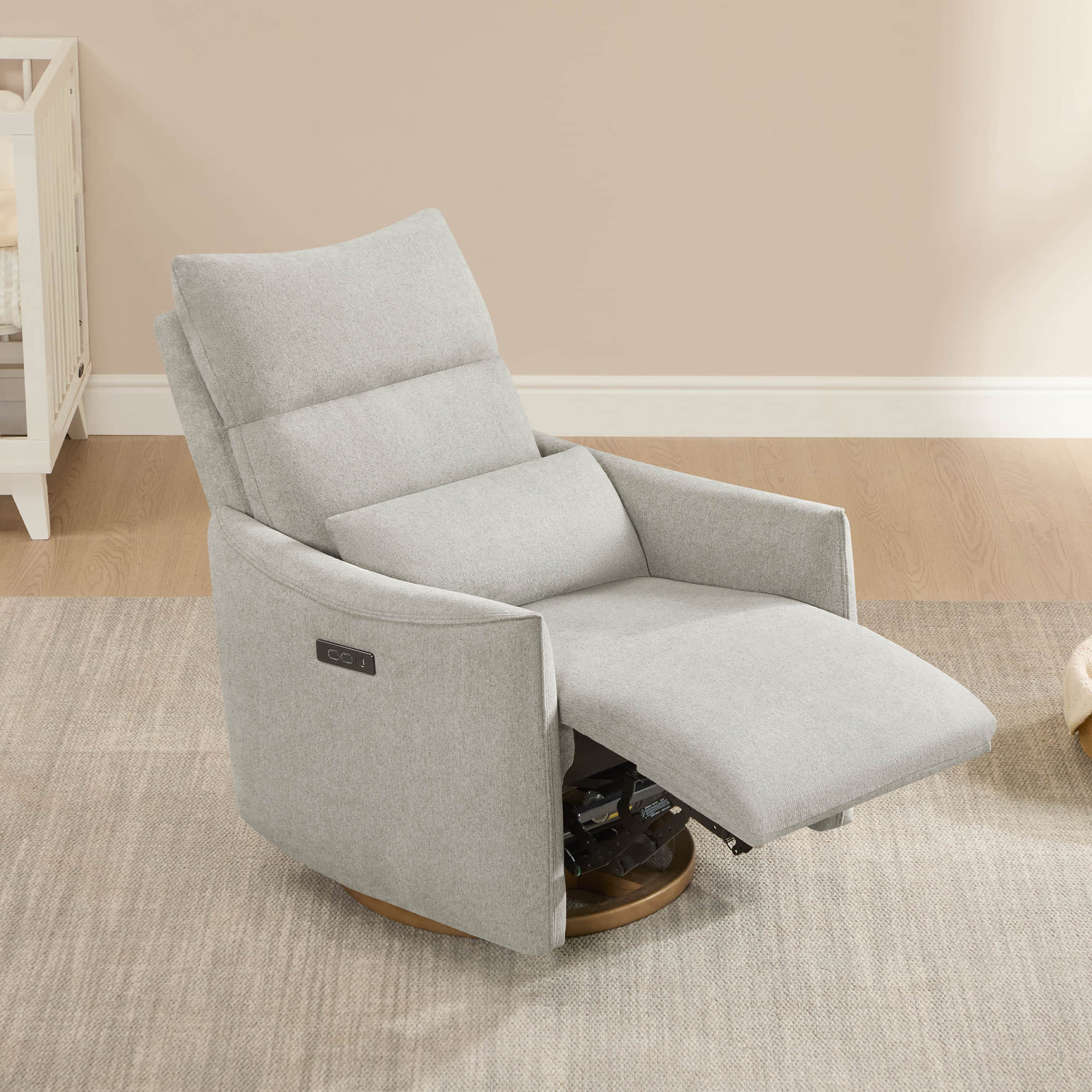 Janice Power Swivel Nursery Glider Recliner with Power Headrest
