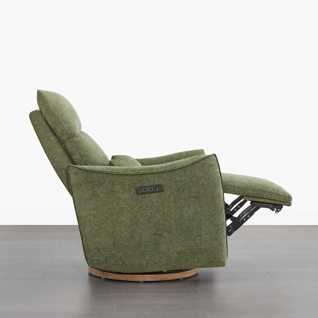 Janice Power Swivel Nursery Glider Recliner with Power Headrest