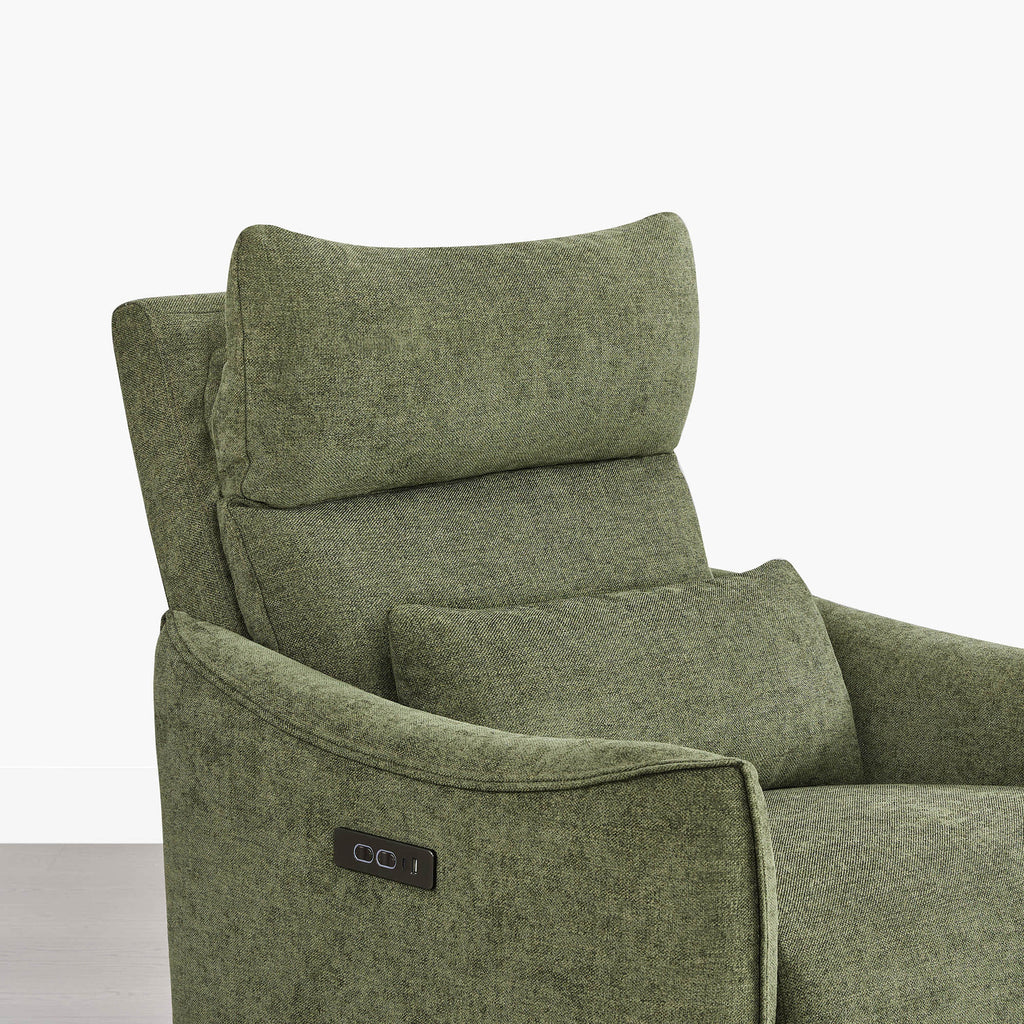 Janice Power Swivel Nursery Glider Recliner with Power Headrest