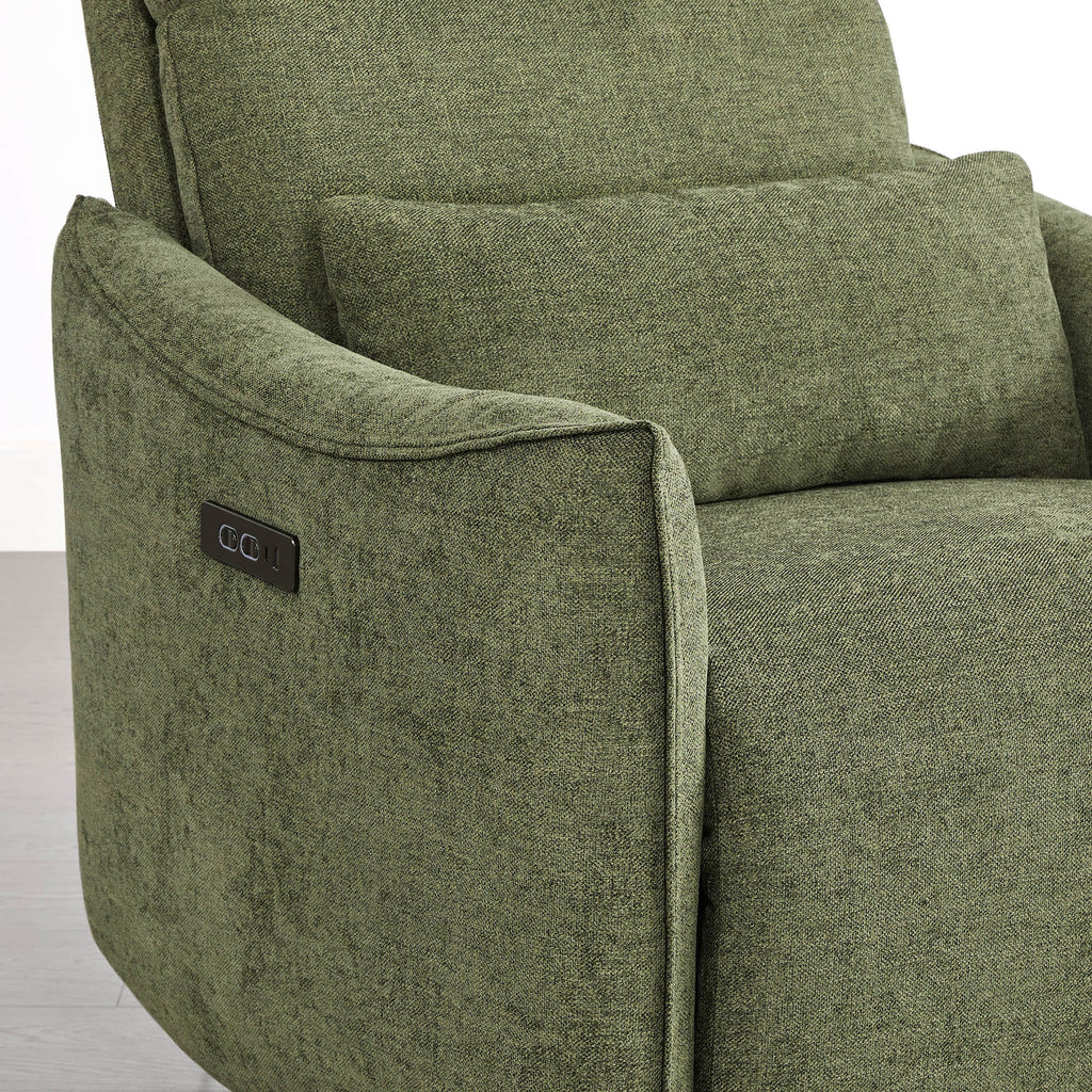 Janice Power Swivel Nursery Glider Recliner with Power Headrest