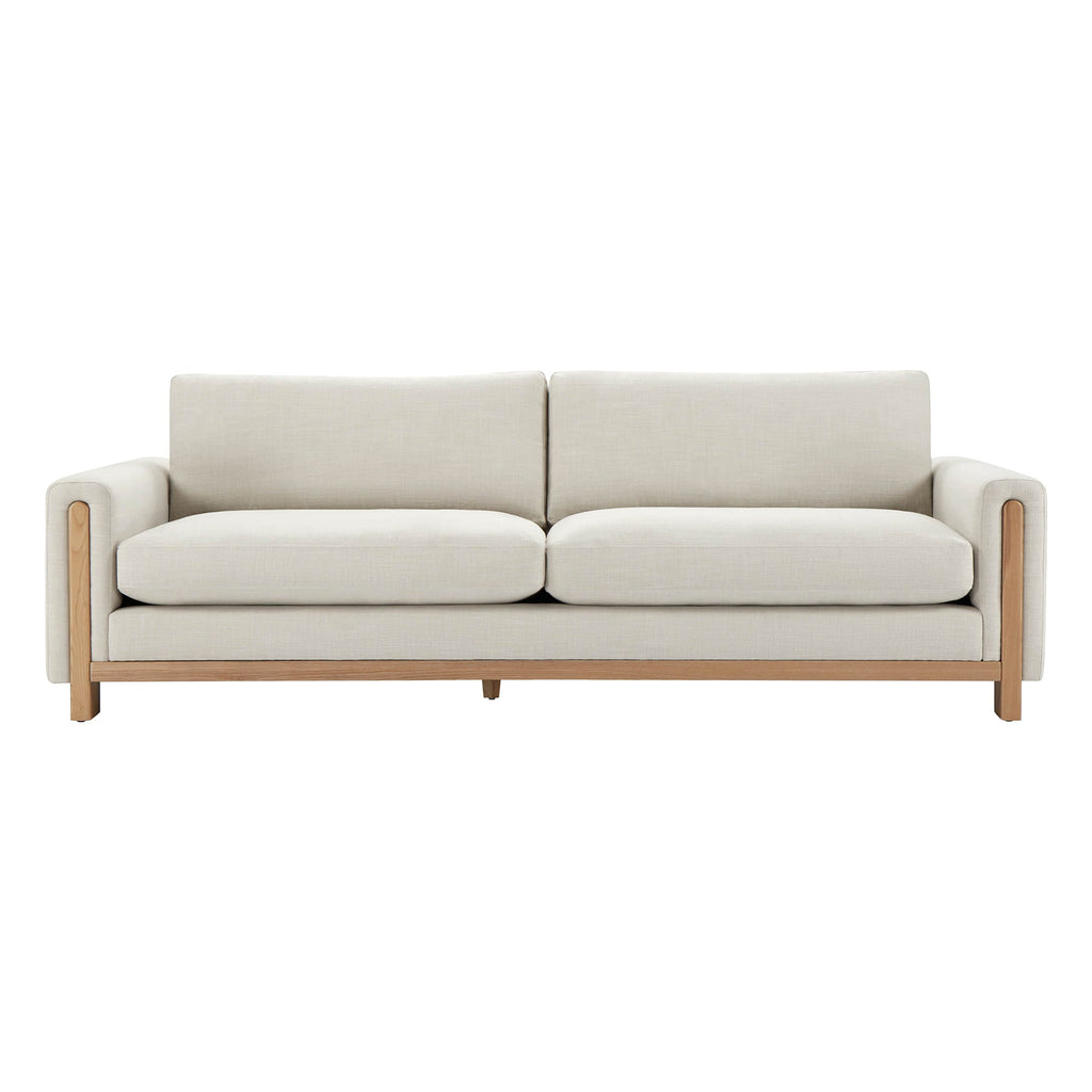 Keaton Performance Fabric 3-Seater Sofa with Ash Wood Base (99'')