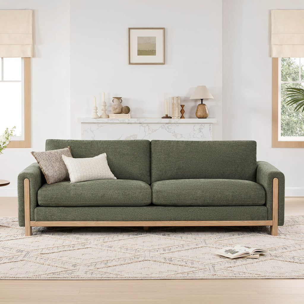 Keaton Performance Fabric 3-Seater Sofa with Ash Wood Base (99'')