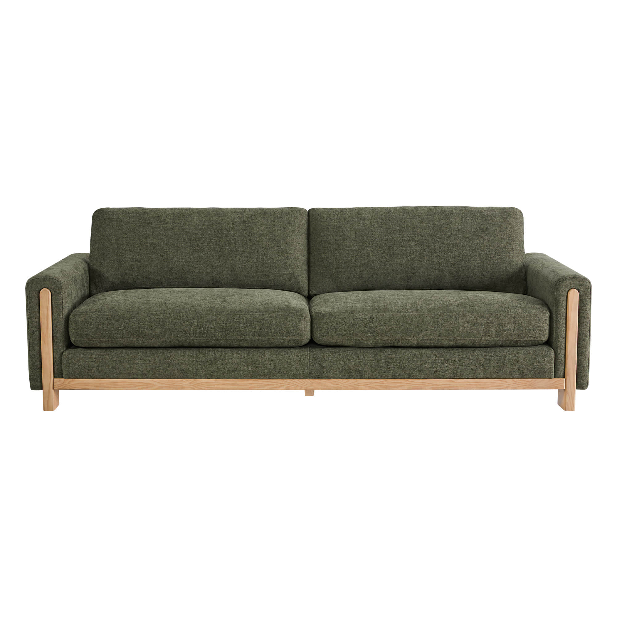 Keaton Performance Fabric 3-Seater Sofa with Ash Wood Base (99'')