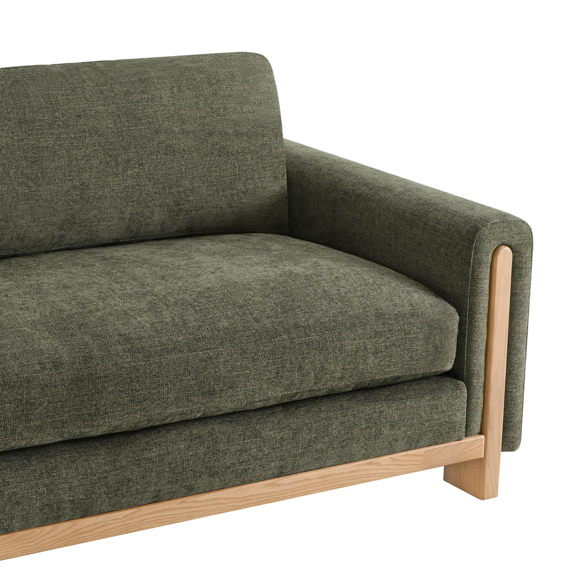Keaton Performance Fabric 3-Seater Sofa with Ash Wood Base (99'')