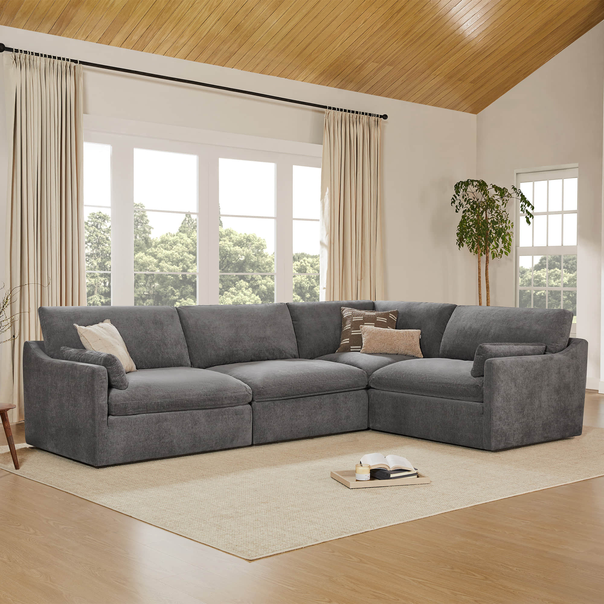 Kenna Modular 4 Seat Sofa-Chaise Sectional