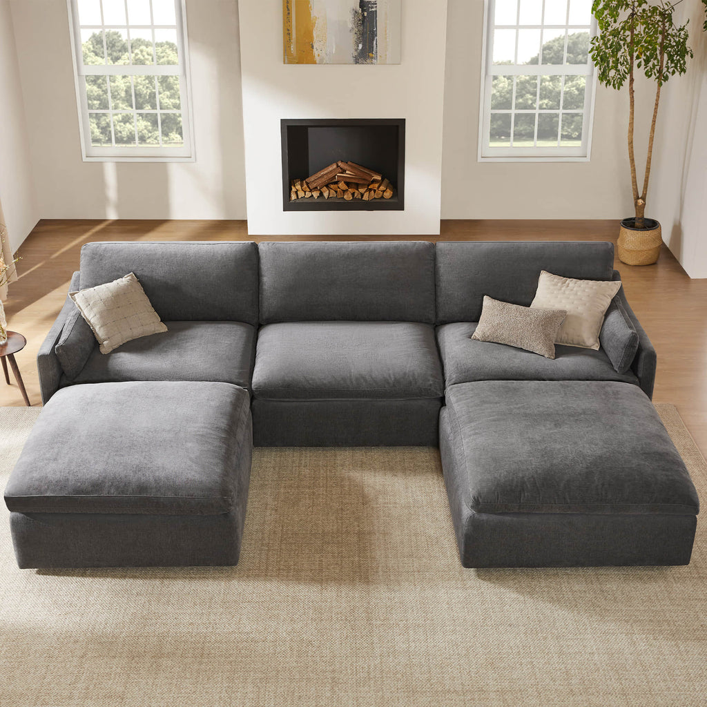 Kenna 5 Seat Modular Sofa-Chaise Sectional
