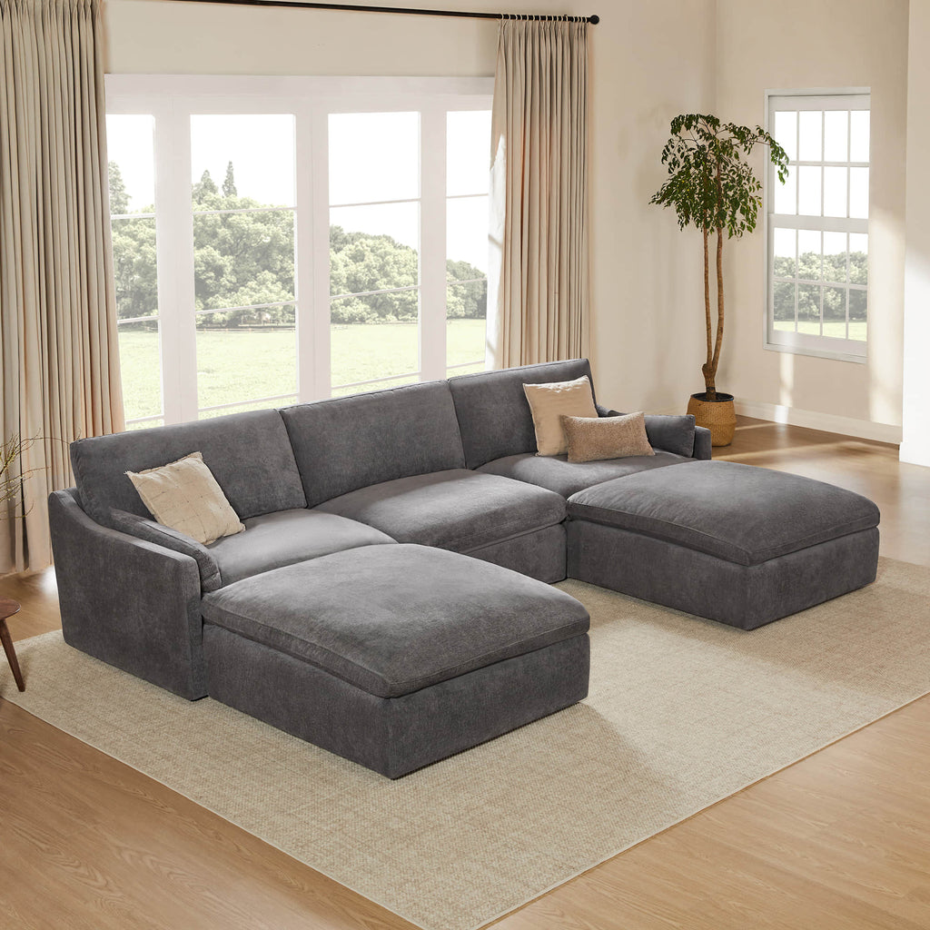 Kenna 5 Seat Modular Sofa-Chaise Sectional