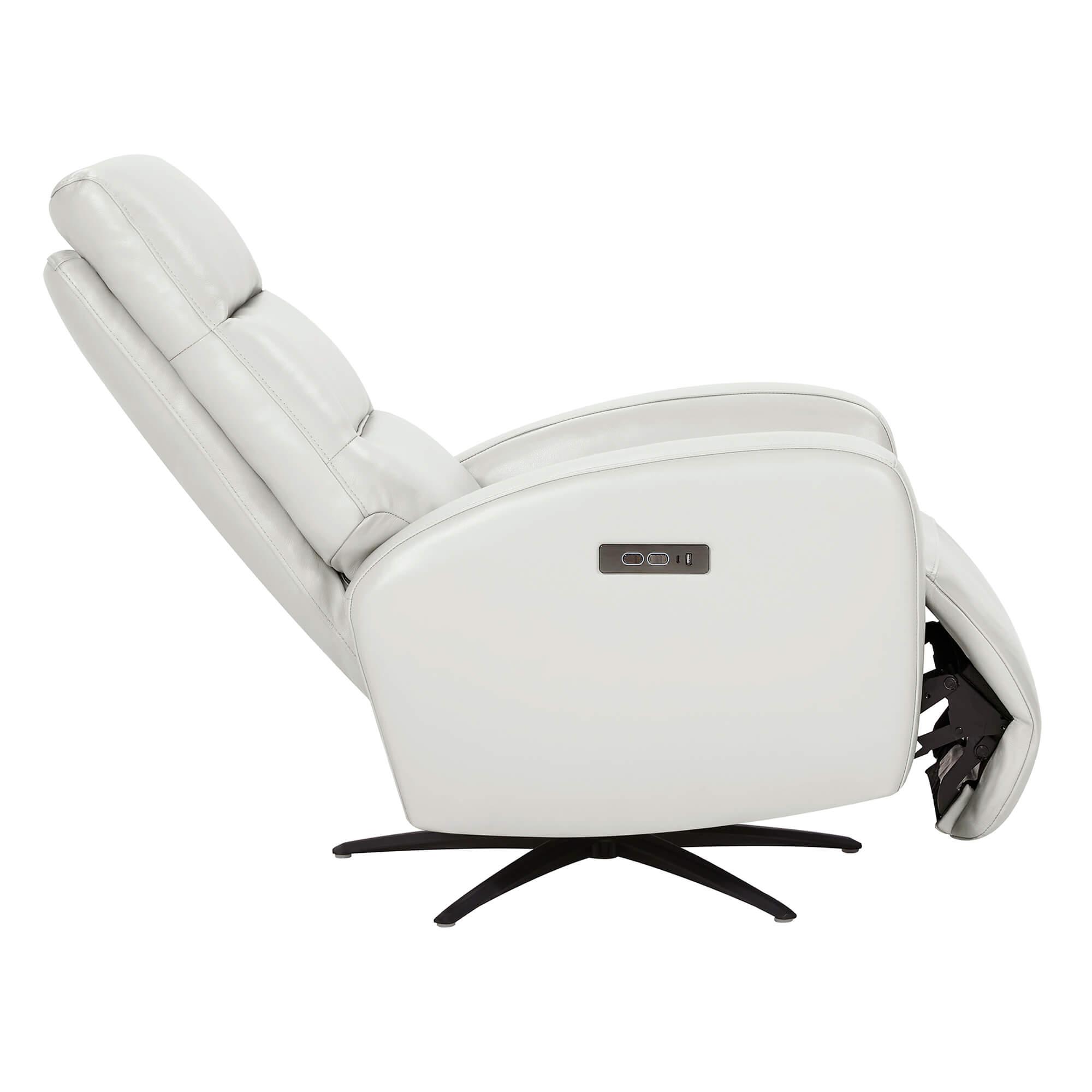 Landon Genuine Leather Power Swivel Recliner with Power Headrest