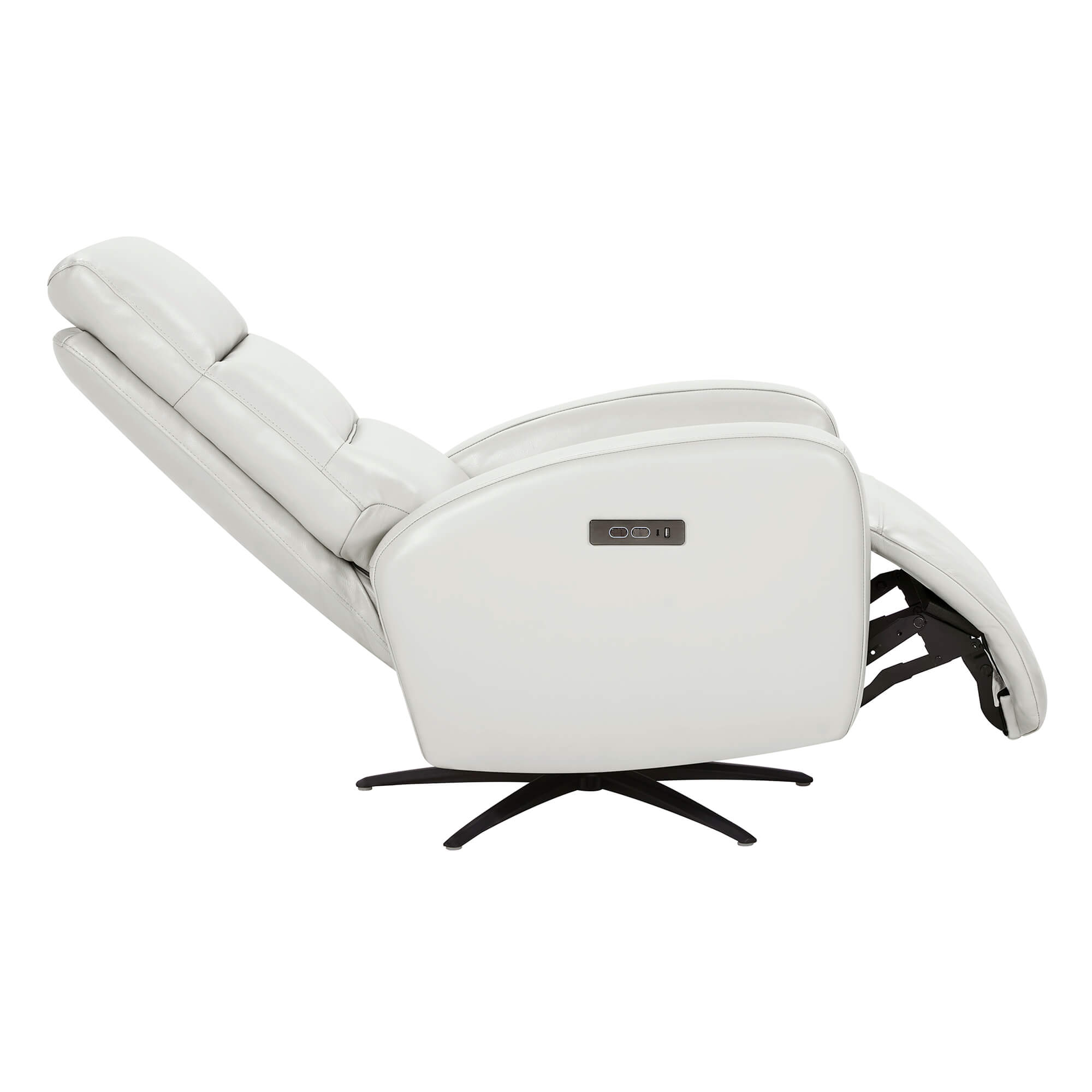 Landon Genuine Leather Power Swivel Recliner with Power Headrest