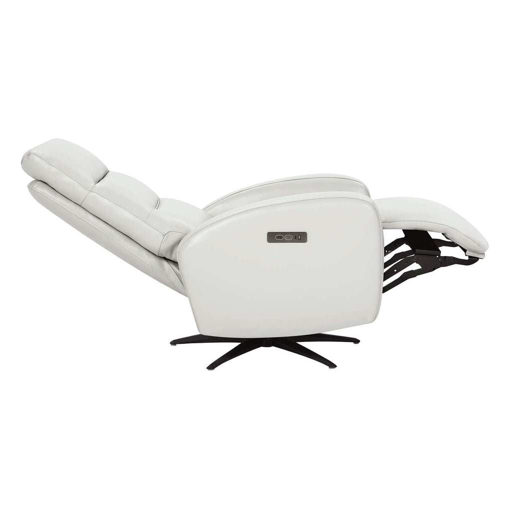 Landon Genuine Leather Power Swivel Recliner with Power Headrest