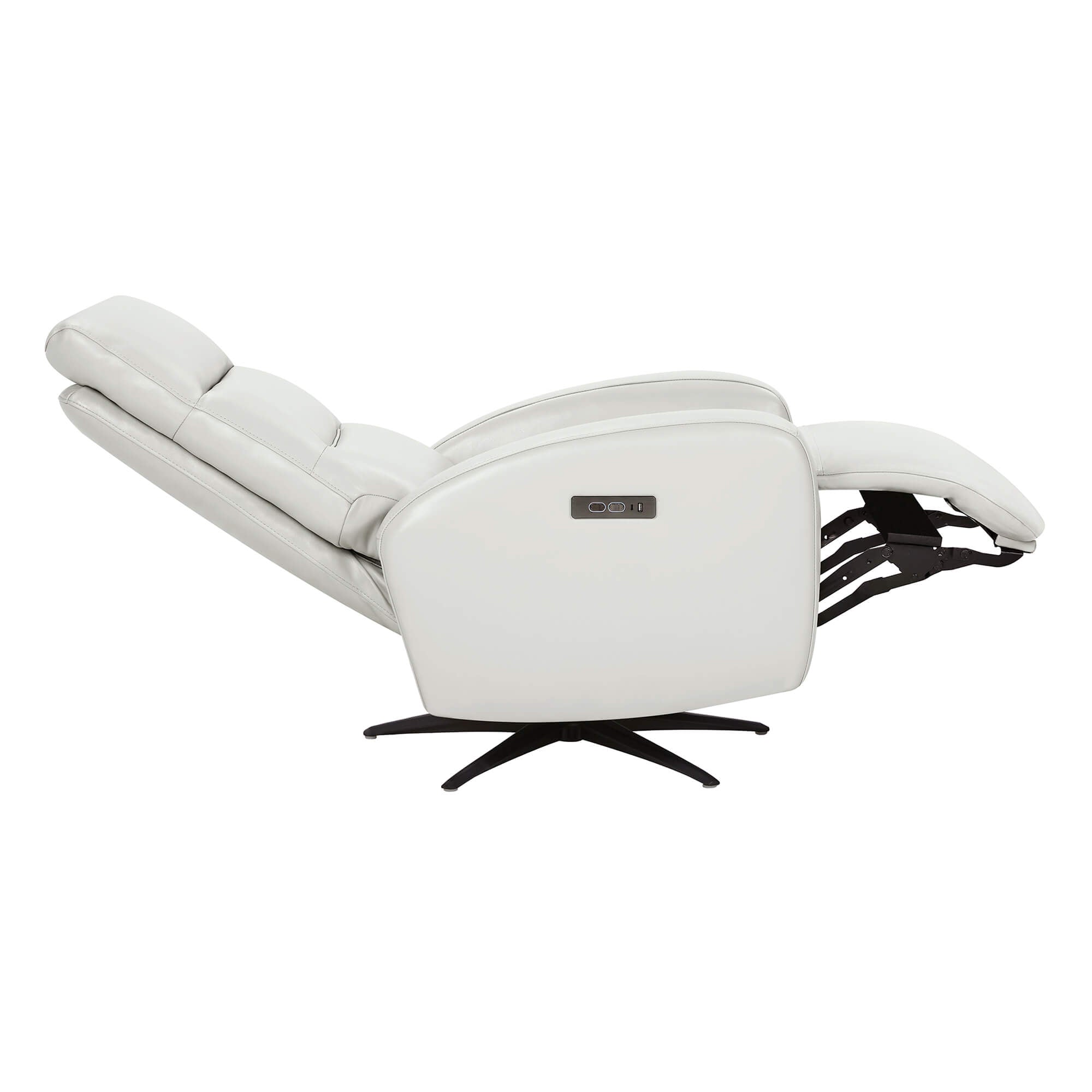 Landon Genuine Leather Power Swivel Recliner with Power Headrest