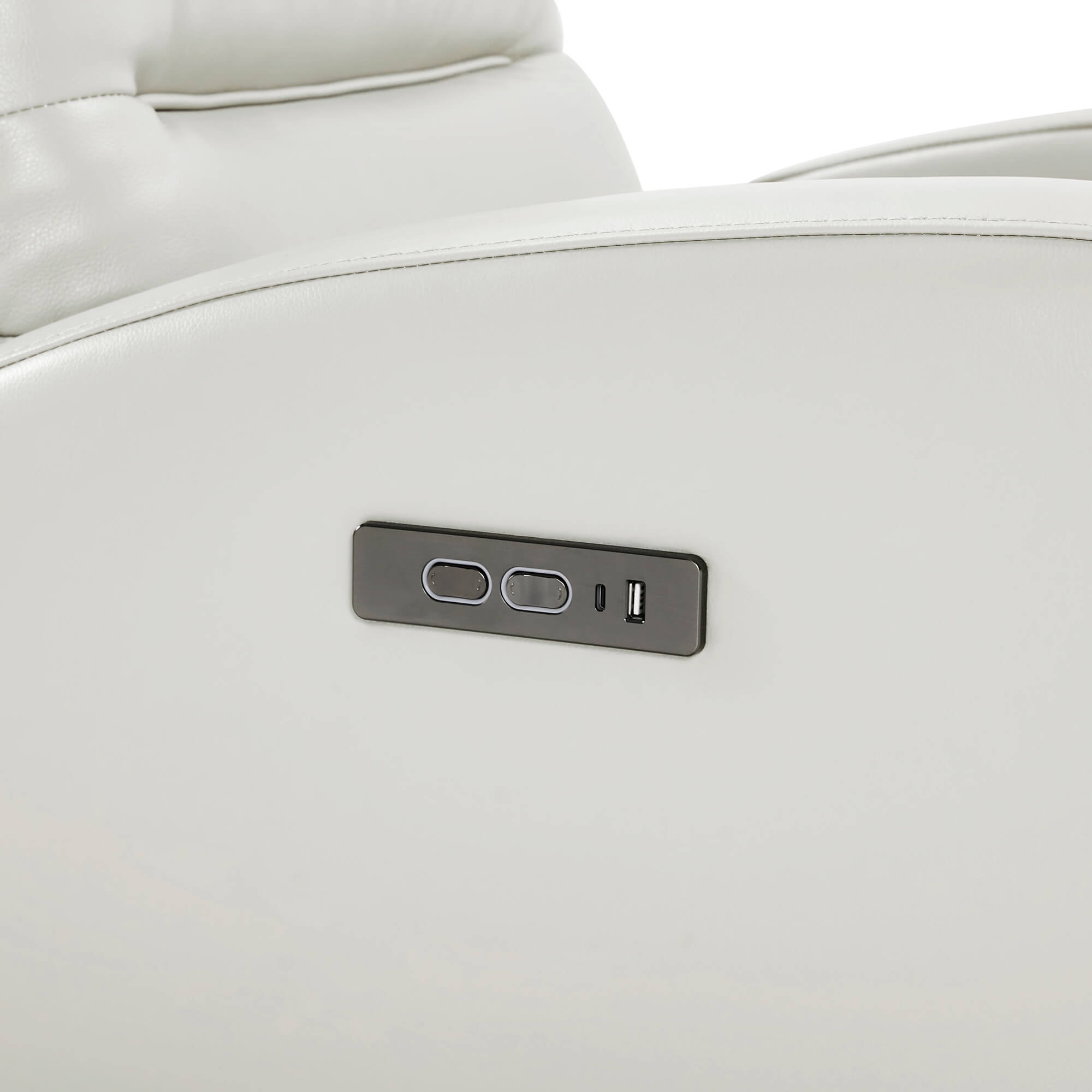 Landon Genuine Leather Power Swivel Recliner with Power Headrest