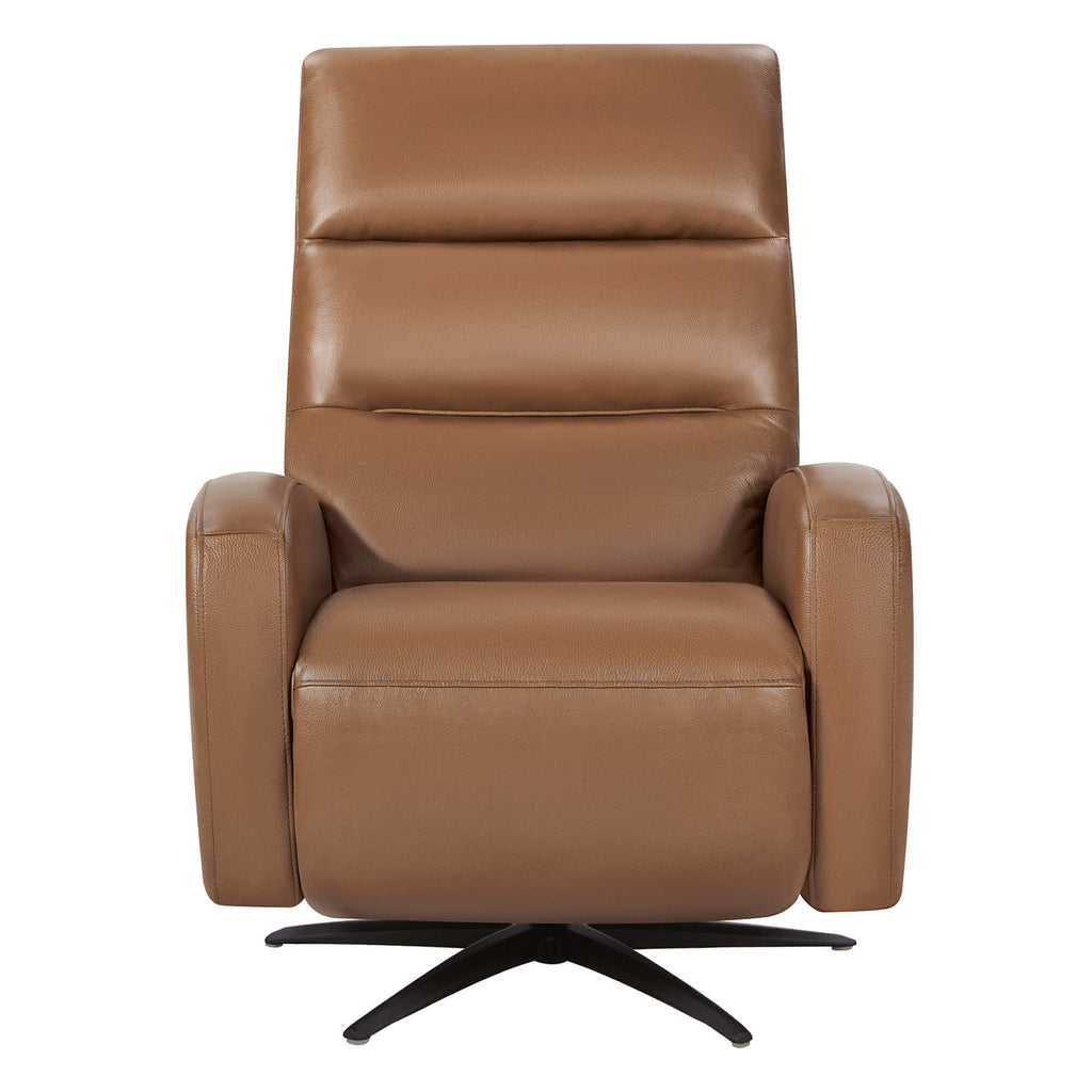 Landon Genuine Leather Power Swivel Recliner with Power Headrest