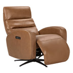 Landon Genuine Leather Power Swivel Recliner with Power Headrest