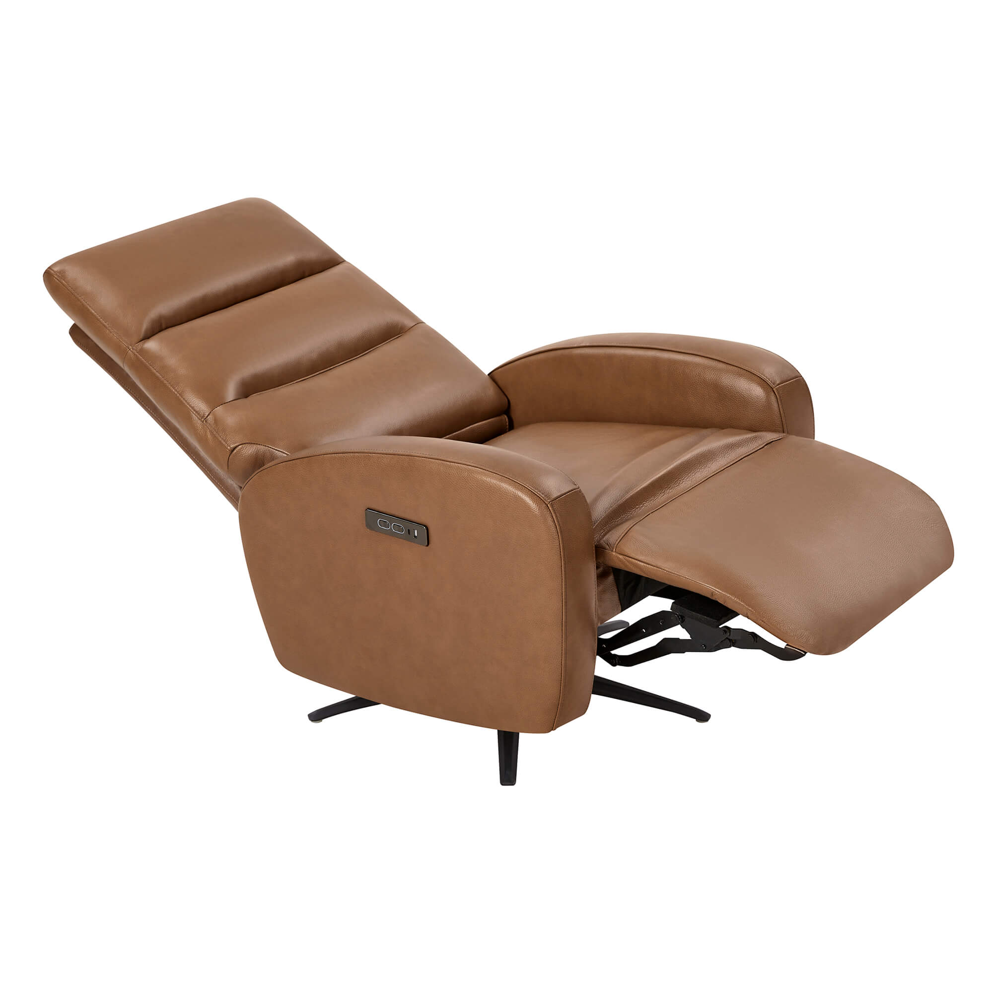 Landon Genuine Leather Power Swivel Recliner with Power Headrest