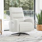 Landon Genuine Leather Power Swivel Recliner with Power Headrest