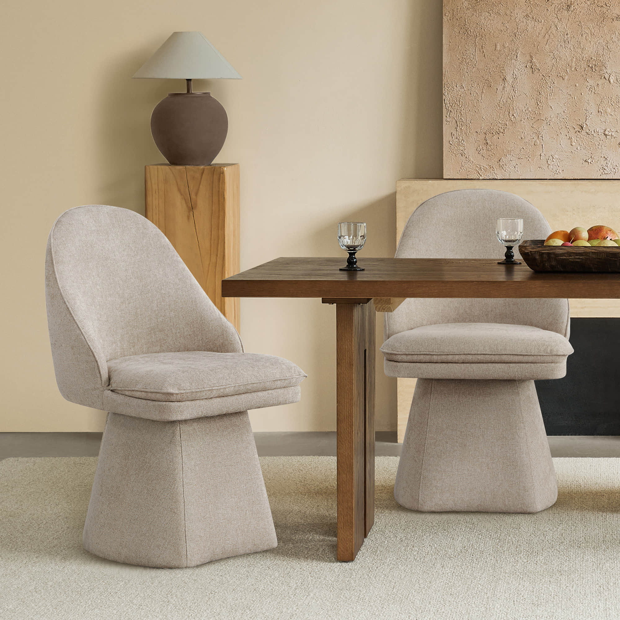 Leda Upholstered Swivel Dining Chair