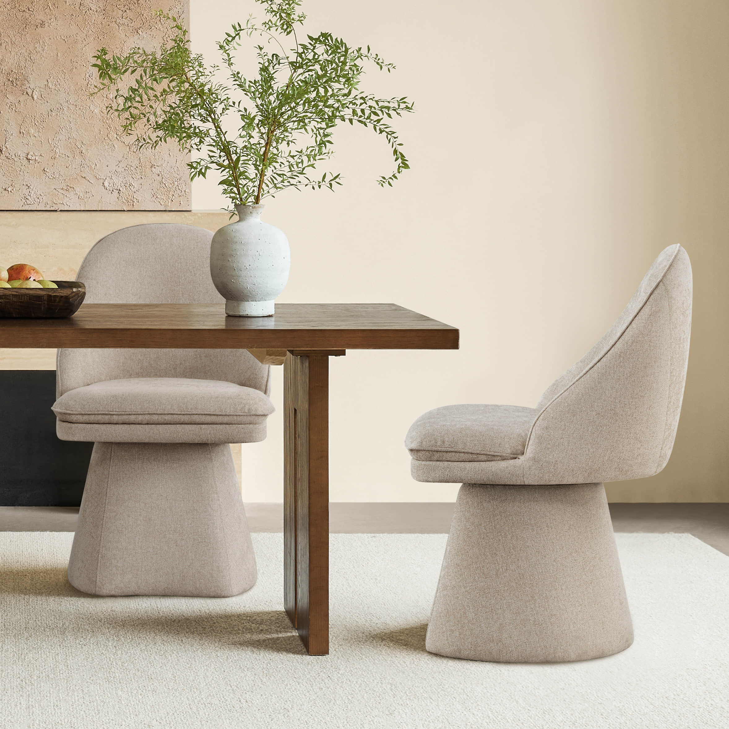 Leda Upholstered Swivel Dining Chair