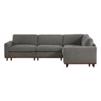 Liam 4-Piece Overstuffed Feather Wood Base Sectional Sofa
