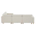 Liam 4-Piece Overstuffed Feather Wood Base Sectional Sofa