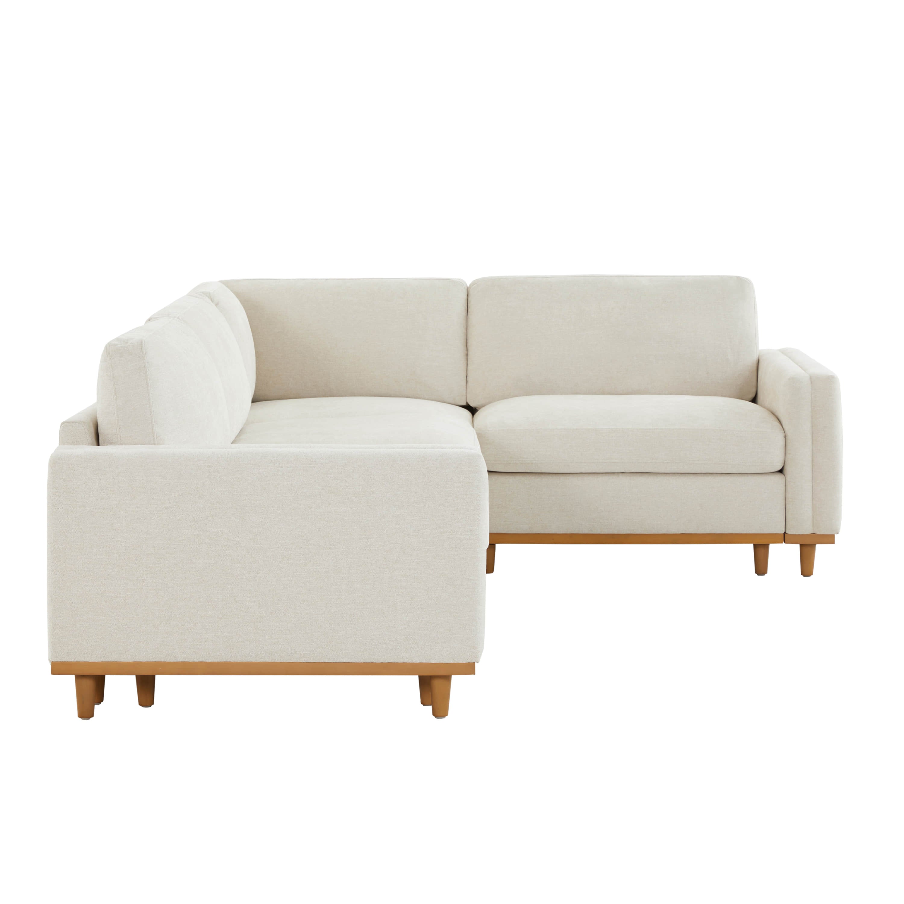 Liam 4-Piece Overstuffed Feather Wood Base Sectional Sofa