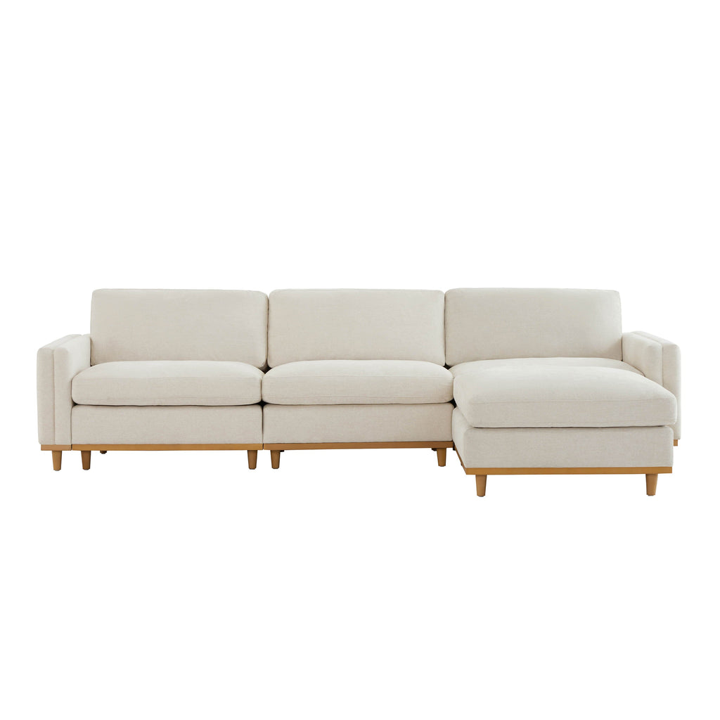 Liam 4-Piece Overstuffed Feather Wood Base Sectional Sofa