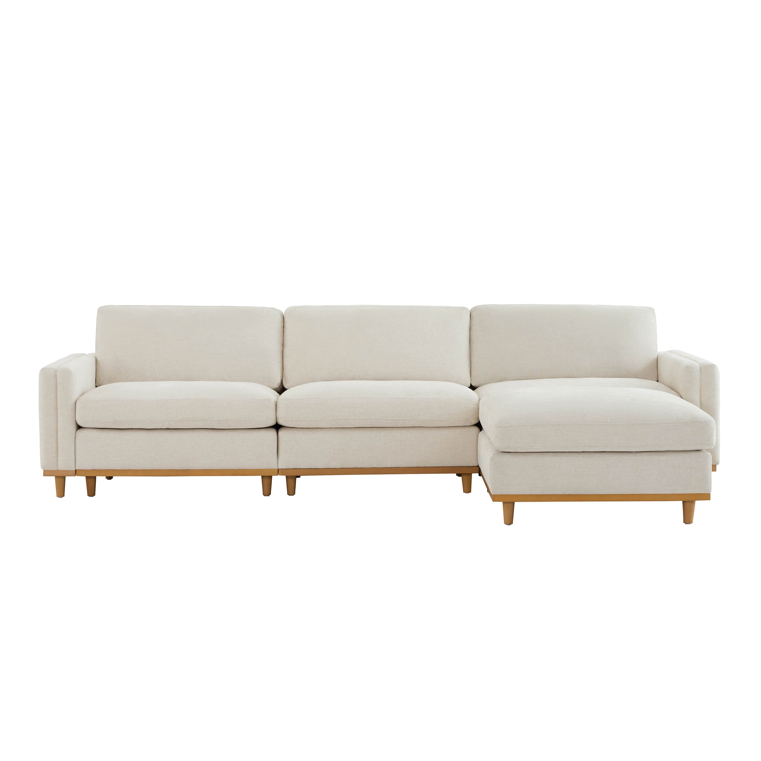 Liam 4-Piece Overstuffed Feather Wood Base Sectional Sofa