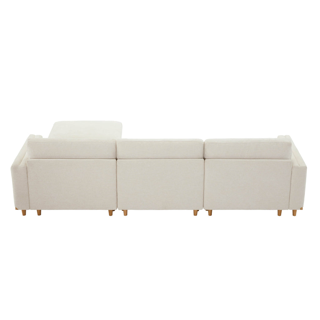 Liam 4-Piece Overstuffed Feather Wood Base Sectional Sofa