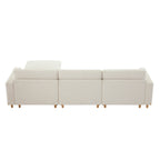 Liam 4-Piece Overstuffed Feather Wood Base Sectional Sofa