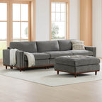Liam 4-Piece Overstuffed Feather Wood Base Sectional Sofa