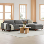 Liam 4-Piece Overstuffed Feather Wood Base Sectional Sofa