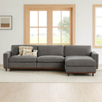 Liam 4-Piece Overstuffed Feather Wood Base Sectional Sofa