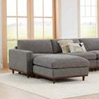 Liam 4-Piece Overstuffed Feather Wood Base Sectional Sofa