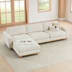 Liam 4-Piece Overstuffed Feather Wood Base Sectional Sofa