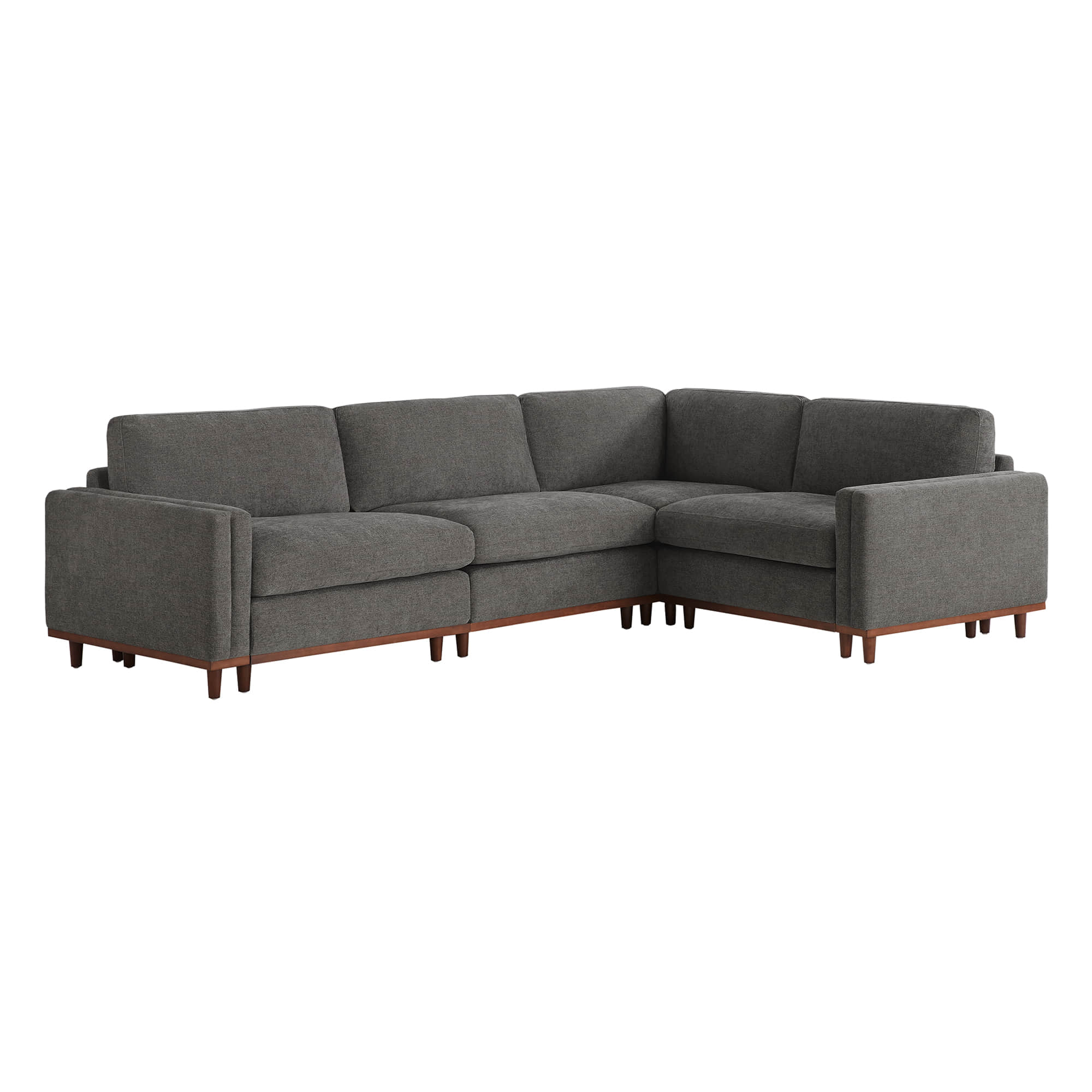 Liam 4-Piece Overstuffed Feather Wood Base Sectional Sofa