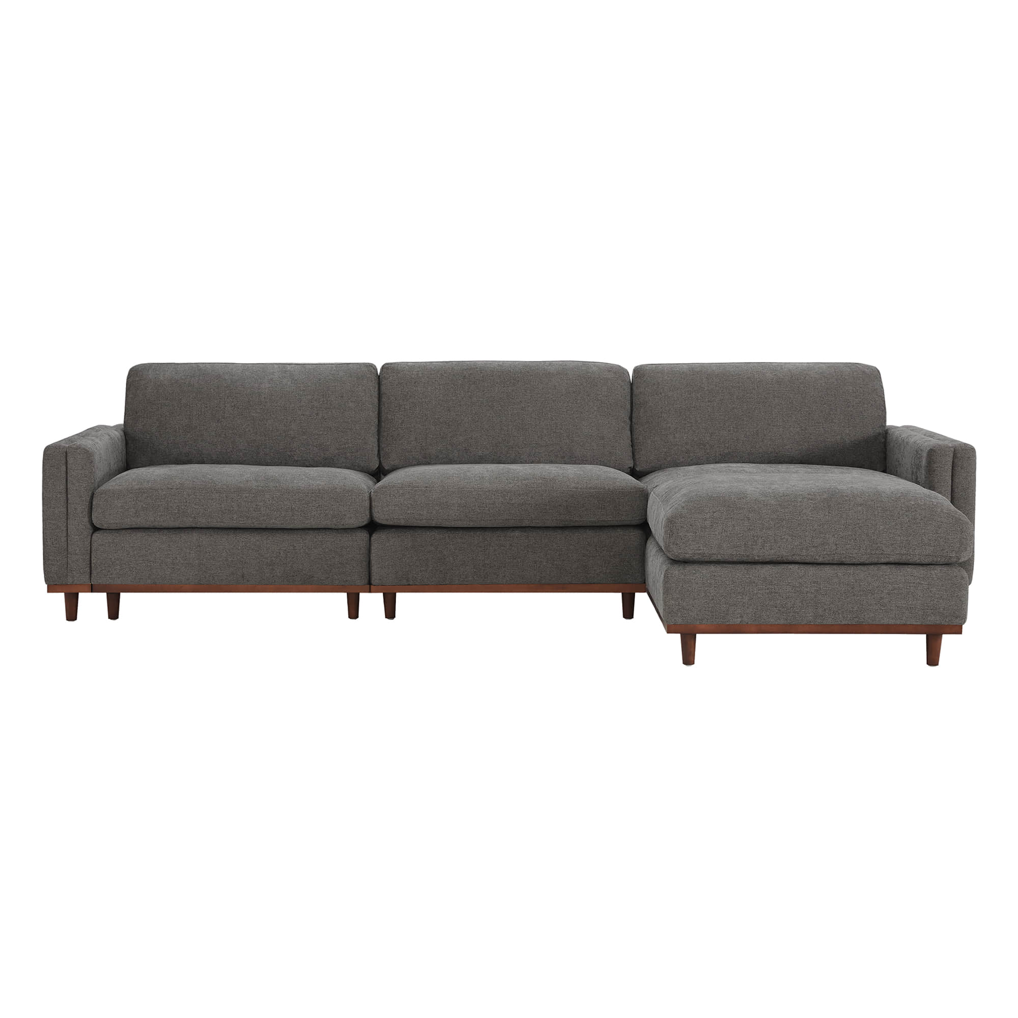 Liam 4-Piece Overstuffed Feather Wood Base Sectional Sofa