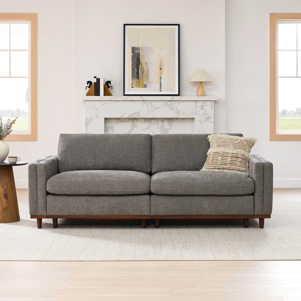 Liam 2-Piece Overstuffed Feather Wood Base Sectional Sofa