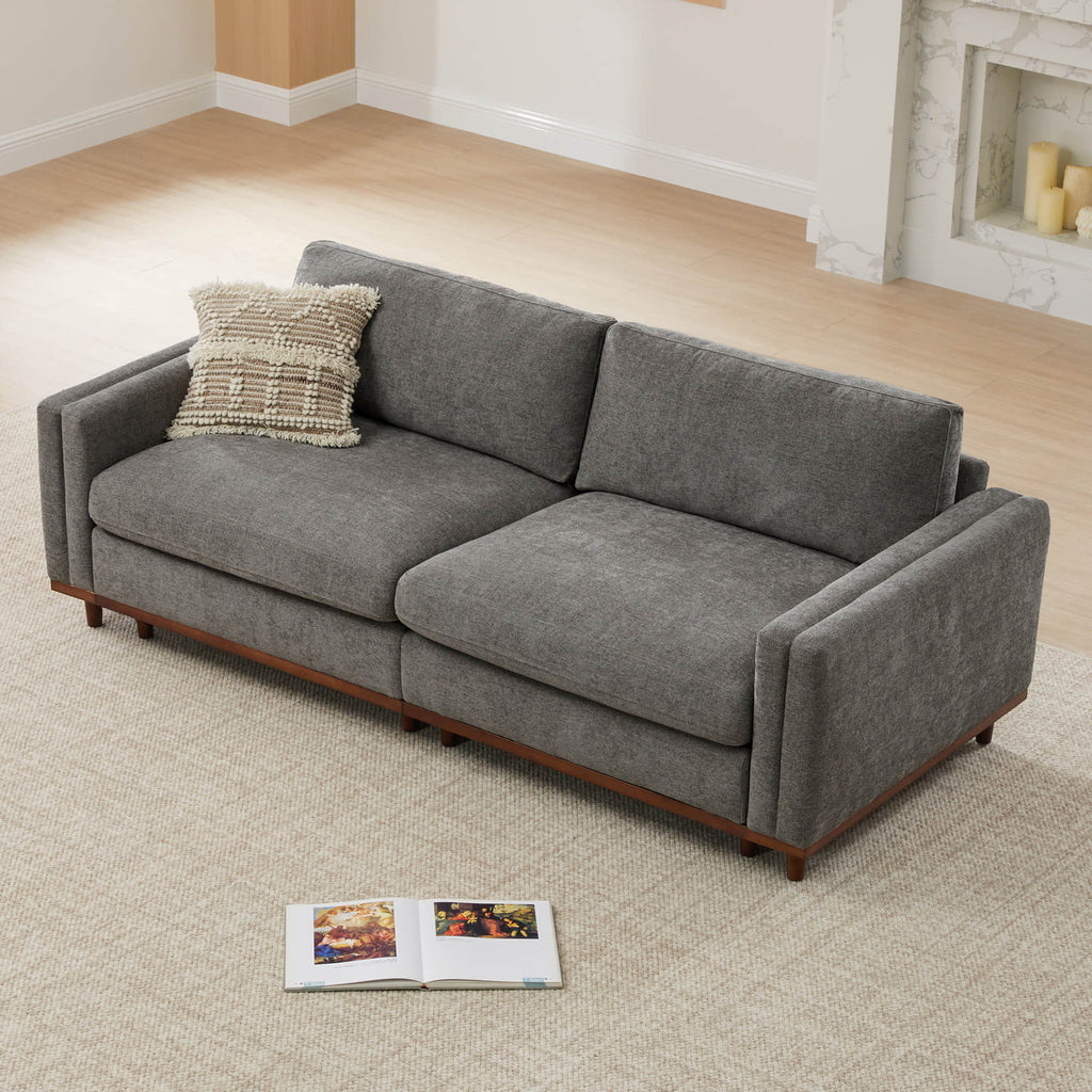 Liam 2-Piece Overstuffed Feather Wood Base Sectional Sofa