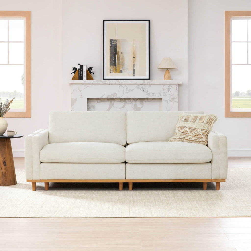 Liam 2-Piece Overstuffed Feather Wood Base Sectional Sofa