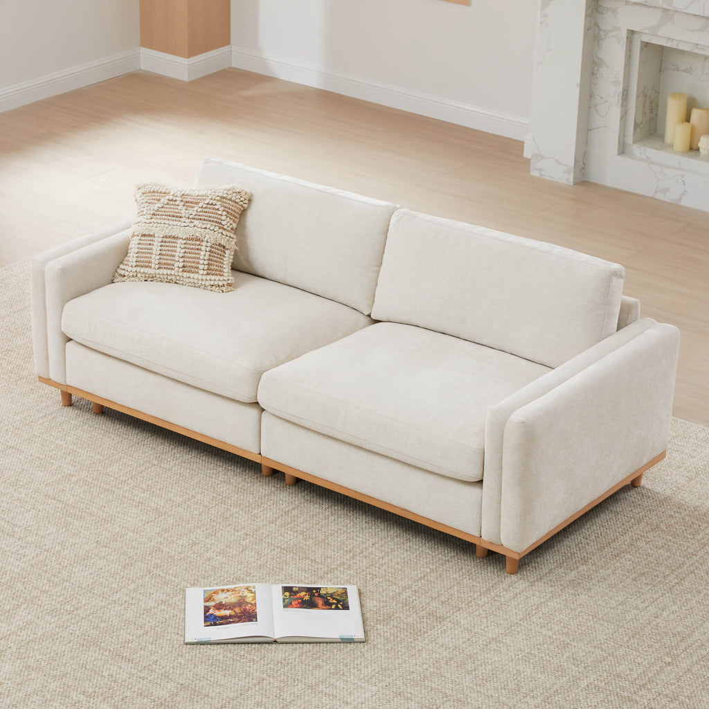 Liam 2-Piece Overstuffed Feather Wood Base Sectional Sofa