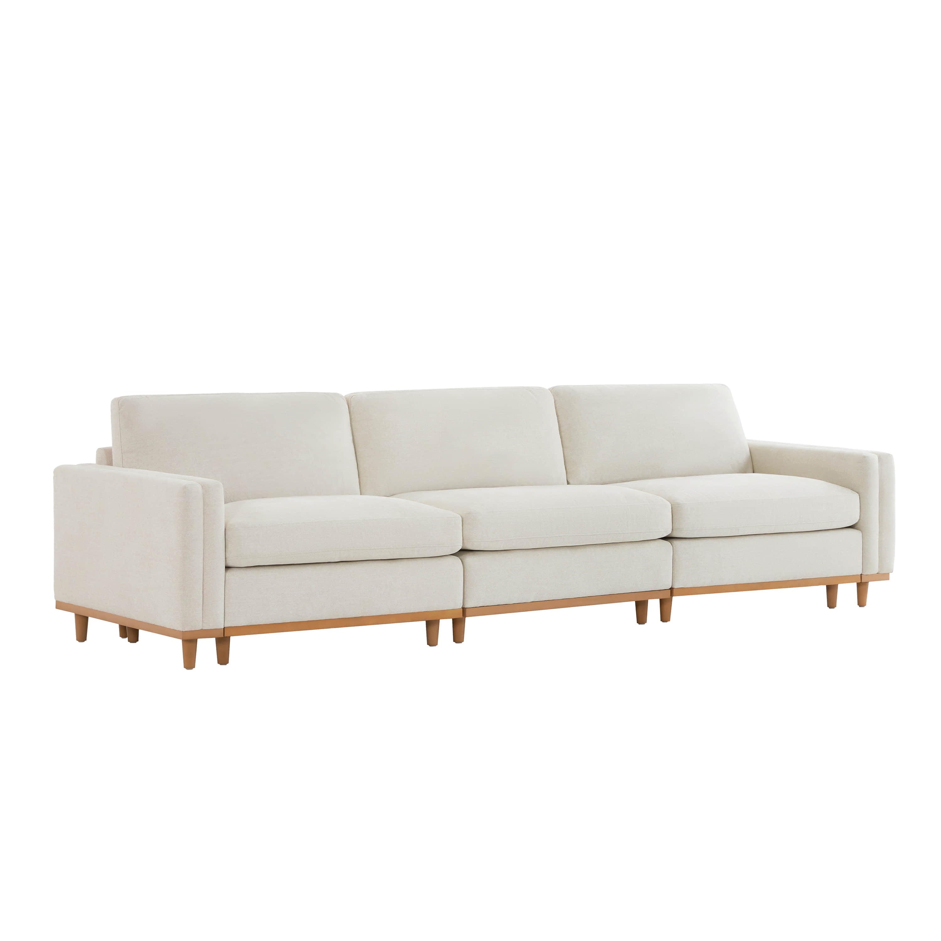 Liam 3-Piece Overstuffed Feather Wood Base Sectional Sofa