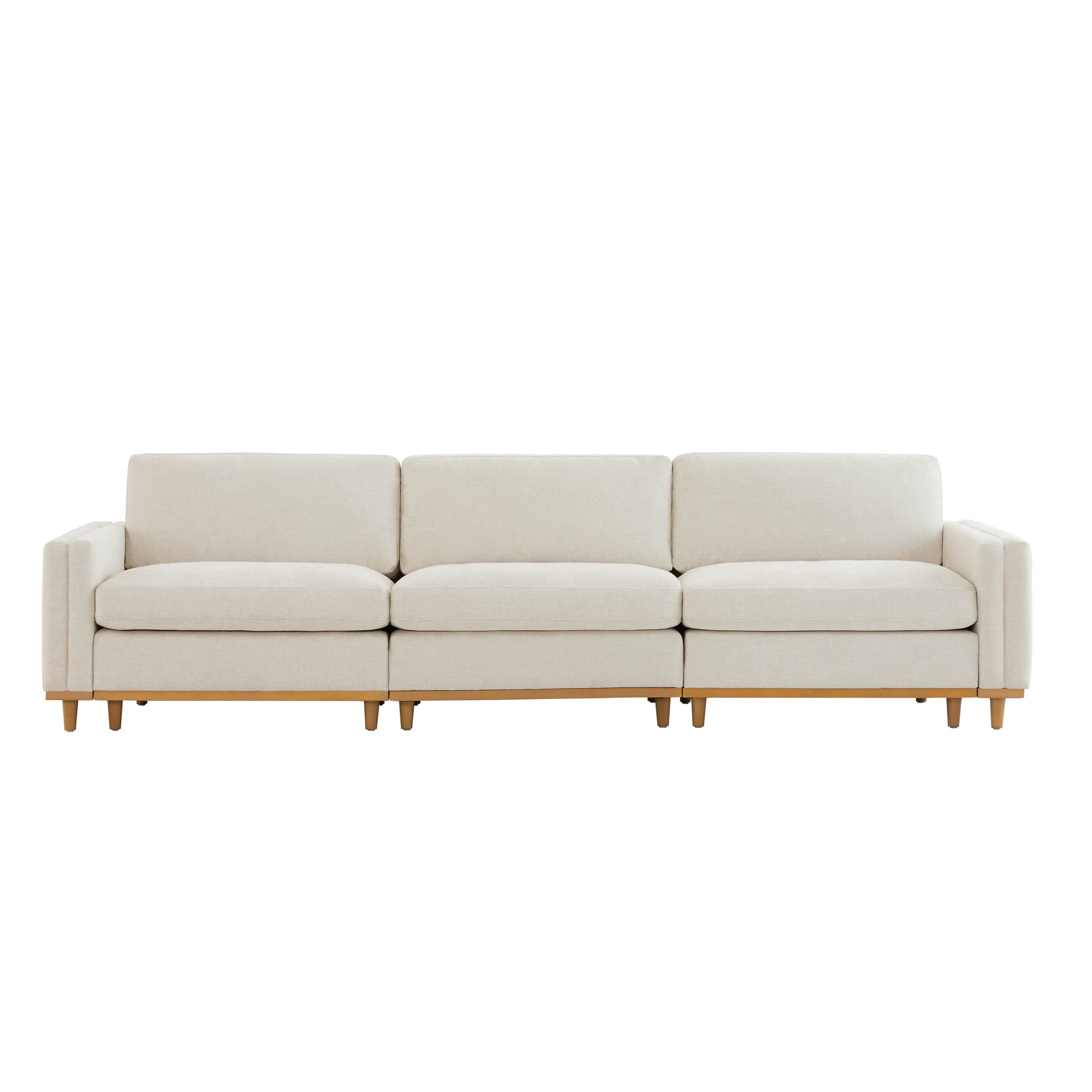 Liam 3-Piece Overstuffed Feather Wood Base Sectional Sofa