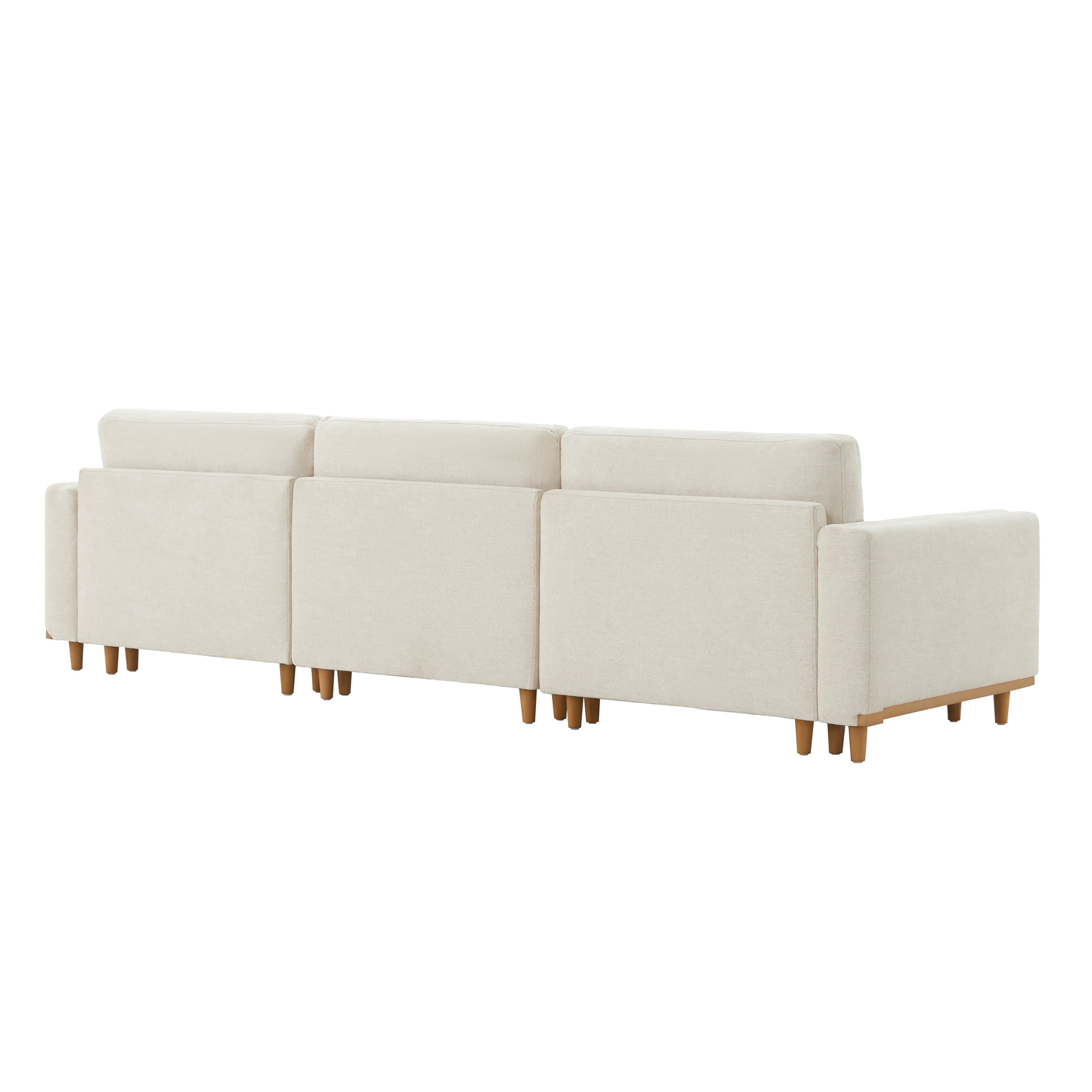 Liam 3-Piece Overstuffed Feather Wood Base Sectional Sofa