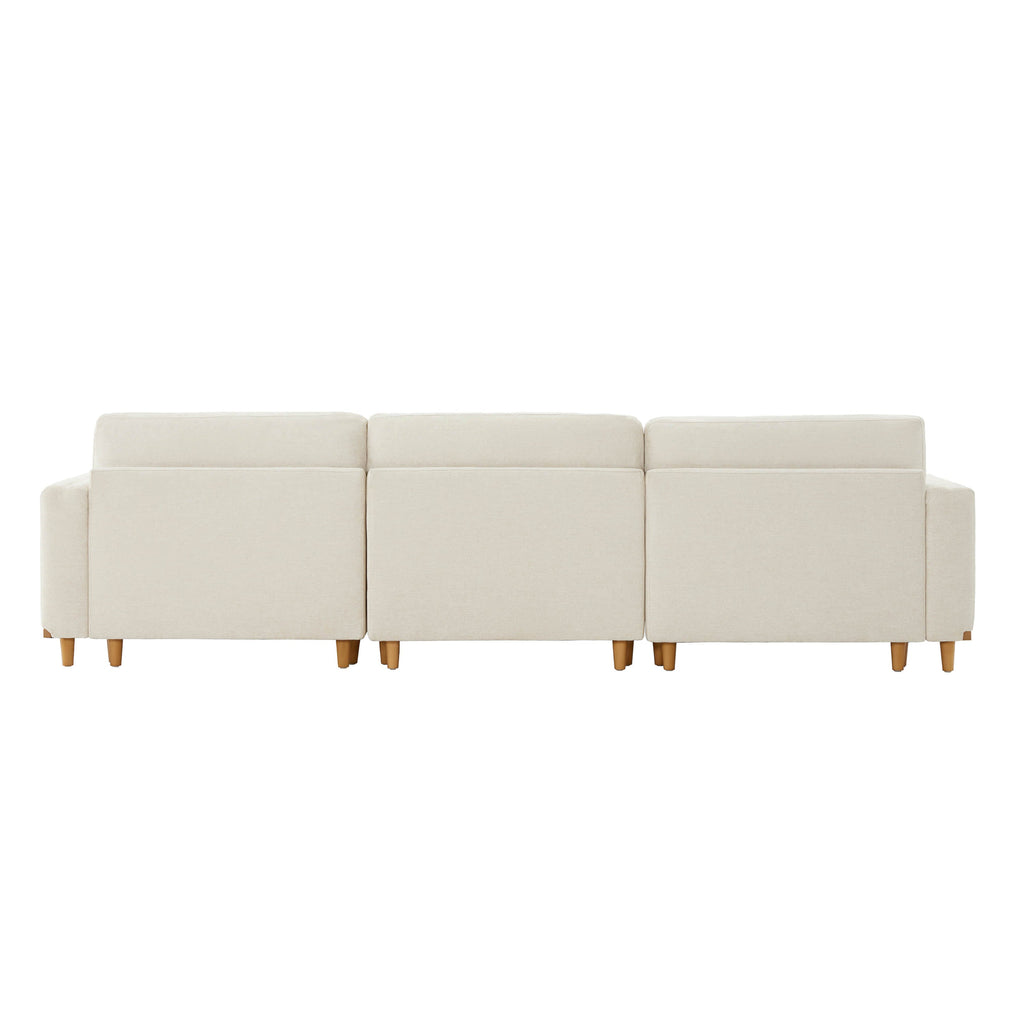 Liam 3-Piece Overstuffed Feather Wood Base Sectional Sofa