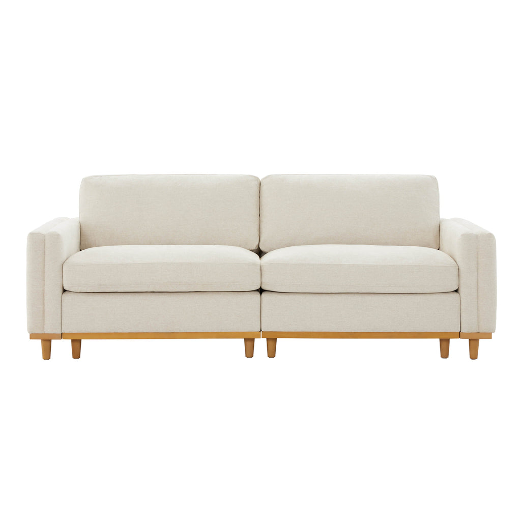 Liam 2-Piece Overstuffed Feather Wood Base Sectional Sofa