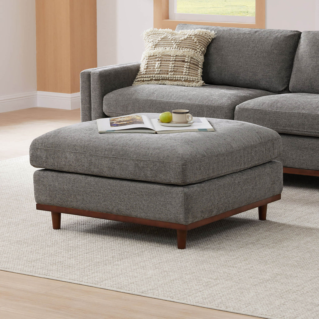Liam 3-Piece Overstuffed Feather Wood Base Sectional Sofa